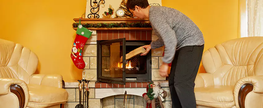 Rusted Metal Fireplace Restoration in Madison Heights, Michigan